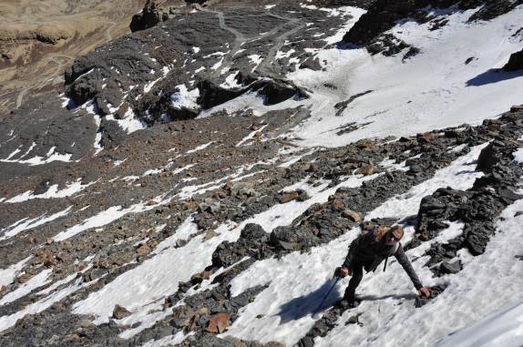 Esforço para subir montanha na região do Chacaltaya, na Bolívia